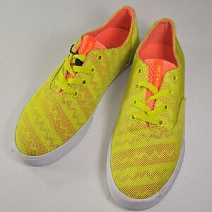 Supra Women's Neon Yellow Orange Mesh Lace Up Sneakers Shoes Size 8.5